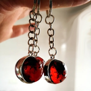 Năng lượng mặt trời hệ thống sáng <span class=keywords><strong>Keychain</strong></span> Galaxy Glass Bóng mặt dây chuyền phát sáng trong bóng tối Móc Chìa Khóa MARS Jupiter Trái Đất mặt trăng mặt trời mini hành tinh Keyring - Product Image 3