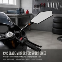 Rétroviseur de moto CNC universel à fixation sur guidon pour moto sportive et scooter