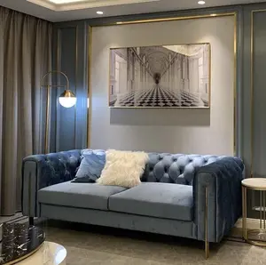 Möbel wohnzimmer luxus italienisch blau samt chesterfield-zeitgenössische schnitts wohnzimmer hause sofa designs moderne