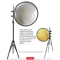 1. KAMPHO Silver & Golden Réflecteur photo 2-en-1 Réflecteur rond pliable pour portrait Natures mortes Lumière de remplissage