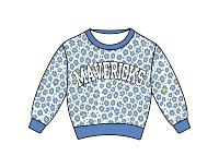 Sweat-shirt à col rond pour enfants avec imprimé léopard personnalisé, pull à manches longues pour jeunes filles avec nom d'équipe imprimé pour l'esprit scolaire