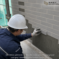 Revêtement mural en briques flexibles MCM, ultra-mince, gris, OEM ODM, fabricant pour revêtement de façade extérieur et intérieur