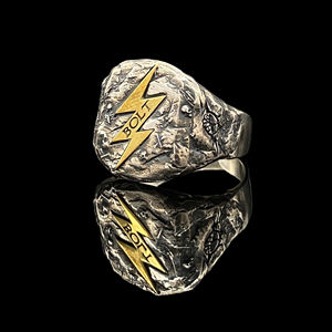 Anillo de Plata 925 con <span class=keywords><strong>Rayo</strong></span> de <span class=keywords><strong>Zeus</strong></span>, Anillo de Dios Masculino de Moda, Estilo Punk Vintage, Joyería para Fiestas - Product Image 1