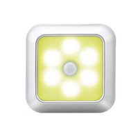 Lampu Malam Kabinet Dinding Tanpa Kabel Modern Bertenaga Baterai 6-LED Sensor Gerak Nirkabel Cahaya Putih Hangat untuk Lemari, Samping Tempat Tidur, Tangga