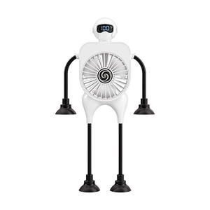 Ventilateur multifonction à ventouse, ventilateur intelligent à affichage numérique, ventilateur robot de bureau de dessin animé, mini ventilateur avec ventouse - Product Image 1