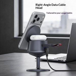 Caricatore Wireless Magnetico Qi2.2 25W a Forma di Bicchiere di Vino, Stazione di <span class=keywords><strong>Ricarica</strong></span> Rapida 3 in 1 per Telefono, Orologio e Auricolari - Product Image 2