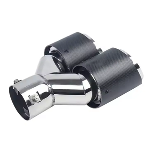 Embout d'échappement de voiture à vente chaude, modifié, bord droit, acier inoxydable, système d'échappement universel, 5 pouces, noir mat - Product Image 1