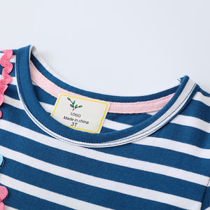 YOEHYAUL coton à manches longues rayé pas cher filles robes dessin animé <span class=keywords><strong>licorne</strong></span> brodé décontracté bébés robes mignonnes pour les filles - Product Image 3