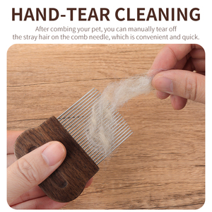 Peigne à puces et à poux en bois à dents longues pour chien et chat - Product Image 5
