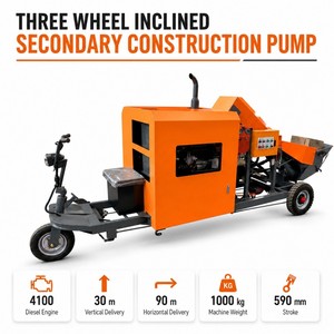 Triciclo portátil con motor diésel 4100, alcance de 90 m, bomba diésel de 63 m³ para proyectos en pequeñas ciudades. - Product Image 4