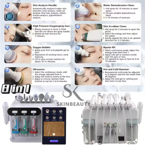 Многофункциональный аппарат для ухода за кожей 8 в 1: кислородная терапия, супер-пузырьковый пилинг CO2, дермабразия, аквапилинг, микродермабразия - Product Image 3
