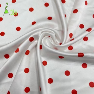 High Quality 1.1cm Polka Dot Printed Satin 100% Polyester Thick <strong>Fabric</strong> Soft Challis Alternative Women's Dresses Shirts Pajamas - Product Image 1