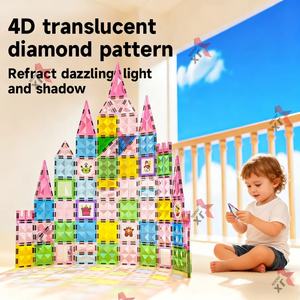 2025 tendencia educativa 3D STEM imán mágico juguetes conjunto jadeando bloques de construcción magnéticos 142 Uds dinosaurio azulejos magnéticos para chico - Product Image 6