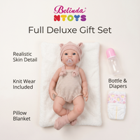 Poupées Bébé en Silicone Belinda 16 pouces, Ensemble Deluxe, Poupées Reborn Réalistes en Silicone, Jouets, Kit de Poupées Bébé Nouveau-né en Silicone Intégral, Aspect Réaliste