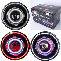 Lowo – phare LED de haute qualité 7 pouces/phares étoilés HID avec œil de diable et de démon, phare led de halo d'ange pour JEEP JK