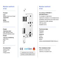 Serrures de porte OEM CE 3C, serrures de sécurité pour portes, taille personnalisée, serrures à mortaise en acier inoxydable