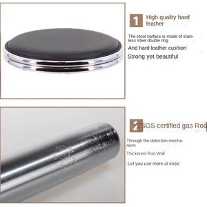 Silla <span class=keywords><strong>de</strong></span> Bar para el Hogar, Salón <span class=keywords><strong>de</strong></span> Belleza, Barbería, Taburete Giratorio con Elevación, Base con Ruedas, Estructura Metálica Moderna, Mueble Comercial - Product Image 4