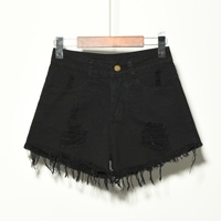 Shorts en jean déchirés pour femmes grandes tailles, style élastique, nouvelle collection, denim extensible