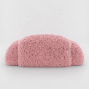 Modern Luxury Design <strong>Pink</strong> Faux Fur Fluffy Teddy Boucle Fabric Sofa <strong>Couch</strong> with Wood for Home Living Room Hotel Hall Villa Office - Product Image 5