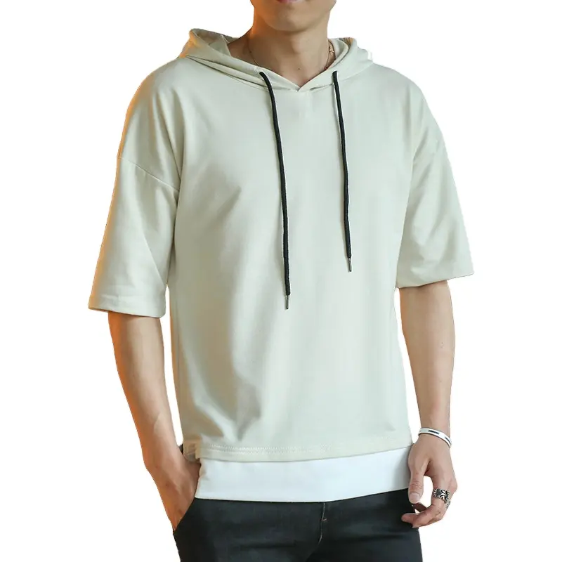 CHM48 Xxxxl Summer Loose Casual Sweater ohne Tasche Kurzarm Custom Embroidered 4xl Plus Size Herren billig Hoodie T-Shirt
