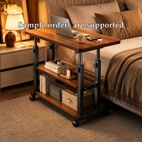 Table de chevet mobile, bureau d'ordinateur réglable en hauteur, bureau d'écriture simple pour la maison, petit bureau pour chambre à coucher, dortoirs, en panneau de MDF