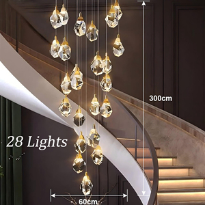 Nordic lampu gantung kristal logam kuningan emas, lampu langit-langit gantung mewah Modern lampu gantung ruang tamu untuk dekorasi dalam ruangan - Product Image 6