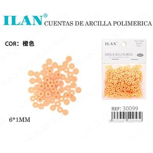 Perline a disco in argilla polimerica Ilan 6x1 mm arancioni per la creazione di gioielli artigianali - Product Image 2