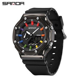 Reloj Digital Transparente SANDA 3341, Reloj de Pulsera Moderno y Colorido, Reloj Electrónico Casual a Prueba de Agua para Estudiantes - Product Image 1