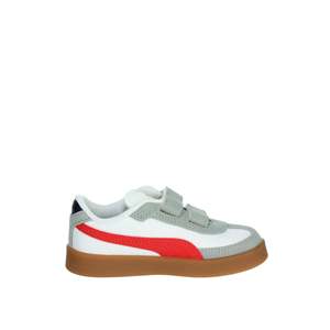 Sneakers Puma per Bambini Bianche e Rosse con Chiusura in Velcro Scarpe di Tela alla Moda - Product Image 4