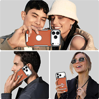 Nouvelle Arrivée Coque de Téléphone Fine Antichoc en Cuir PU Électroplaqué pour iPhone 17 Air Pro Max 16 Plus 15 14 13 12