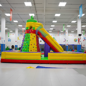Mur d'escalade gonflable en PVC <span class=keywords><strong>de</strong></span> haute qualité, toboggan gonflable, mur d'escalade sec gonflable, toboggan d'escalade, parcours d'obstacles - Product Image 1