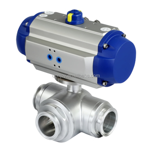 DONJOY Válvula de Bola Sanitaria de Acero Inoxidable 304 316 de 3 Vías Accionada Neumáticamente de 2 Pulgadas QF-3T-23 - Product Image 3