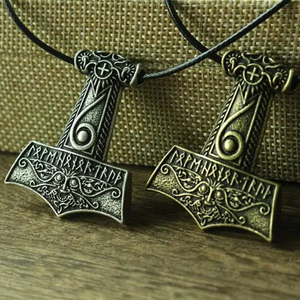 Viking men necklace <strong>Mjolnir</strong> <strong>pendant</strong> Thor's hammer Norse God jewelry Maxine Miller runes Wiccan <strong>pendant</strong> - Product Image 3