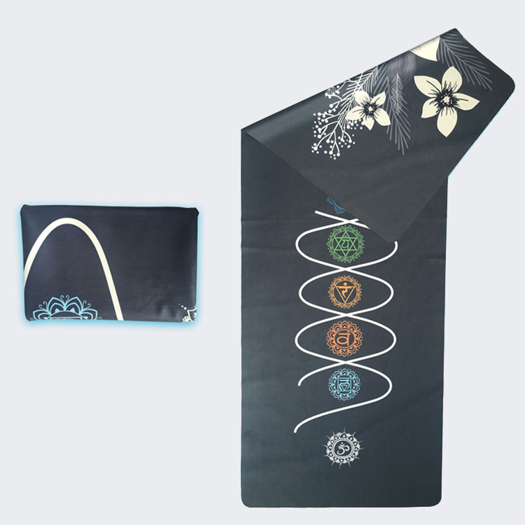 Eco Friendly Custom Print Yoga Towel Portable Travel 1mm Suede Yoga Mat