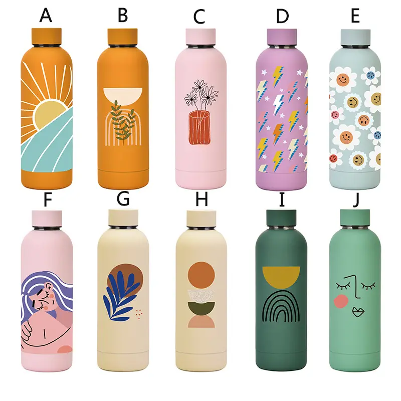 New Style 304 Stainless Steel Vacuum Flasks Narrow Mouth Thermos Bottle Outdoor Sports Water Bottle With Portable Lid