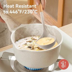 Ustensiles de cuisine en silicone de qualité alimentaire personnalisés, spatule et louche à soupe avec manche en bois - Product Image 2