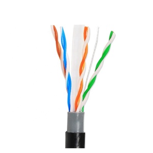 Cable <span class=keywords><strong>UTP</strong></span> Cat6 para Exteriores de la Mejor Calidad, 1000 pies, 23 AWG, <span class=keywords><strong>Cobre</strong></span> Sólido, Impedancia <span class=keywords><strong>100</strong></span>, Certificado CE, 305 m, Cubierta Gris/Negra - Product Image 1