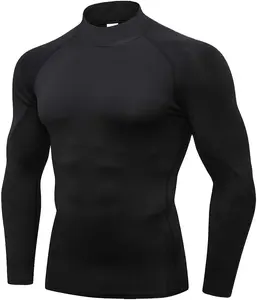 Chemise de gymnastique d'entraînement à séchage rapide personnalisée chemise de compression à impression par sublimation à manches longues vêtements de sport votre logo adultes votre conception