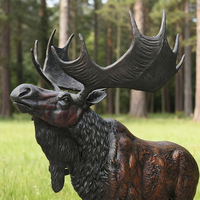 Sculpture animalière de jardin moderne en métal d'extérieur Statue d'orignal en bronze modèle artisanal personnalisé en fer plaqué décoration de la maison soudage