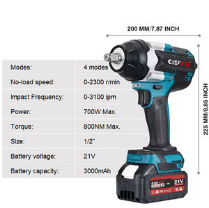 Avvitatore <span class=keywords><strong>a</strong></span> Impulsi Brushless Senza Fili CISIVIS 700N.M, Attacco da 1/2 Pollice, Utensile Elettrico <span class=keywords><strong>a</strong></span> <span class=keywords><strong>Batteria</strong></span> 20V per Camion - Product Image 4