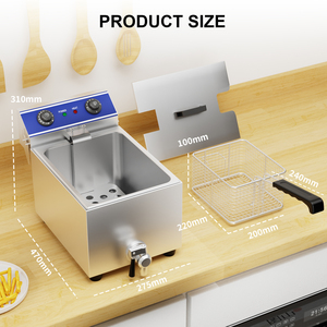 <span class=keywords><strong>Friteuse</strong></span> électrique professionnelle en acier inoxydable à température contrôlée, idéale pour les restaurants de restauration rapide et l'usage domestique – Meilleures ventes - Product Image 6