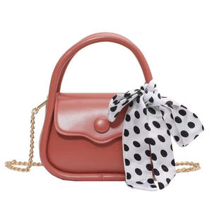 Bolso Cuadrado Mini Directo de Fábrica con Pañuelo y Cadena para Mujer, Bolso Cruzado de PU - Product Image 1