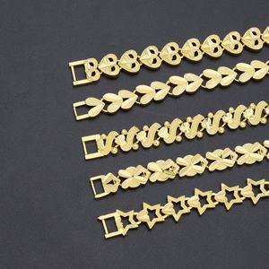 Nouveau bracelet jonc en laiton jaune plaqué or 24 carats de haute qualité avec zircon, motif cœur et étoile, idéal pour un cadeau - Product Image 1