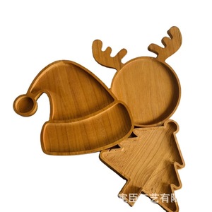 Bandeja redonda de madera con diseño de ciervo de dibujos animados, personalizable, sin acabar, decorativa, para servir alimentos. - Product Image 2