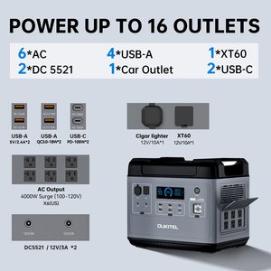 Solar Power Supply Fast Charging Generator 2400W 2500W Powerstation EU Portable Station P2001E PLUS 2400w Power Station P2001E P - Product Image 3
