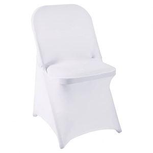 50 housses de chaise extensibles lavables taille standard pour fêtes et banquets, blanches, en spandex, pour chaises pliantes de mariage - Product Image 1