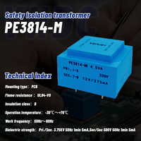 Transformateur à montage sur circuit imprimé scellé à l'époxy YHDC PE3814-M 4,5 VA 110/220/230/380 V CA, faible bruit, haute résistance diélectrique, certifié CE/RoHS