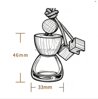 Diffuseur de parfum pour voiture en verre transparent dégradé vert classique avec bouchon en bois blanc de 10 ml, flacon suspendu pour huiles essentielles