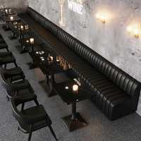 Combinaison personnalisée de table et chaise pour restaurant, banquette de bar, mobilier de salle à manger, banquette souple avec ensembles table et chaises
