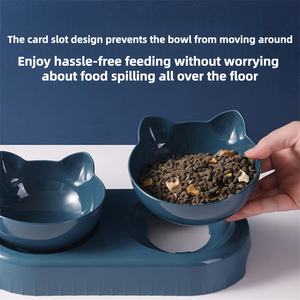 אביזרים לקערה 3-in-1 פלסטיק קערת מזון 3-in-1 קערת פלסטיק כפולה - Product Image 4